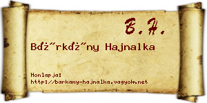 Bárkány Hajnalka névjegykártya