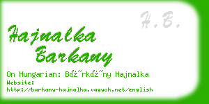 hajnalka barkany business card